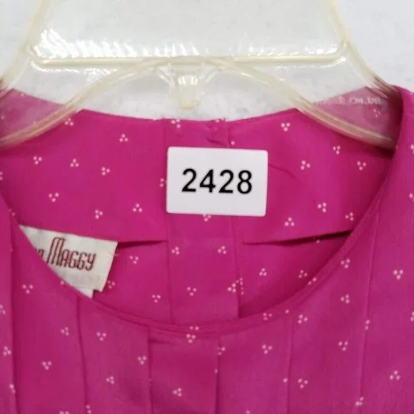 Petites For Maggy Secretary  Dress Size 6 Puff‎ Sleeve Pleated Top Vintage 80s - Picture 10 of 10